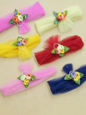 12 pcs Net Bands with Flower Bunch