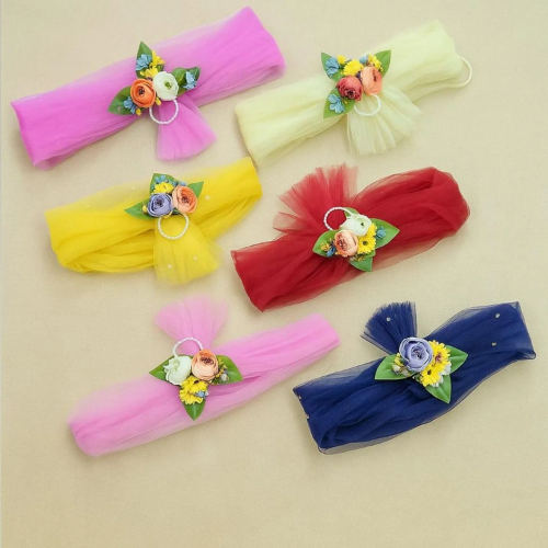 12 pcs Net Bands with Flower Bunch