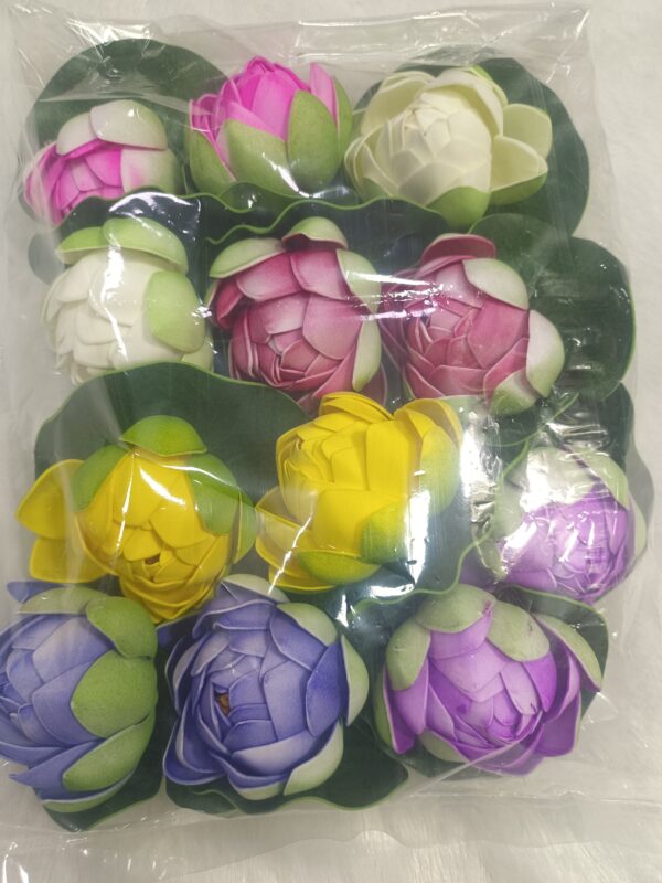 Foam Floating Lotus Artificial Flowers for Pond/Tank/Bowl/Deep Plate/Pool - (Multicolour Set of 12)
size. 10cm