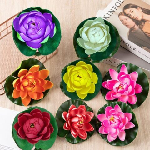Foam Floating Lotus Artificial Flowers for Pond/Tank/Bowl/Deep Plate/Pool - (Multicolour Set of 12)
size. 10cm